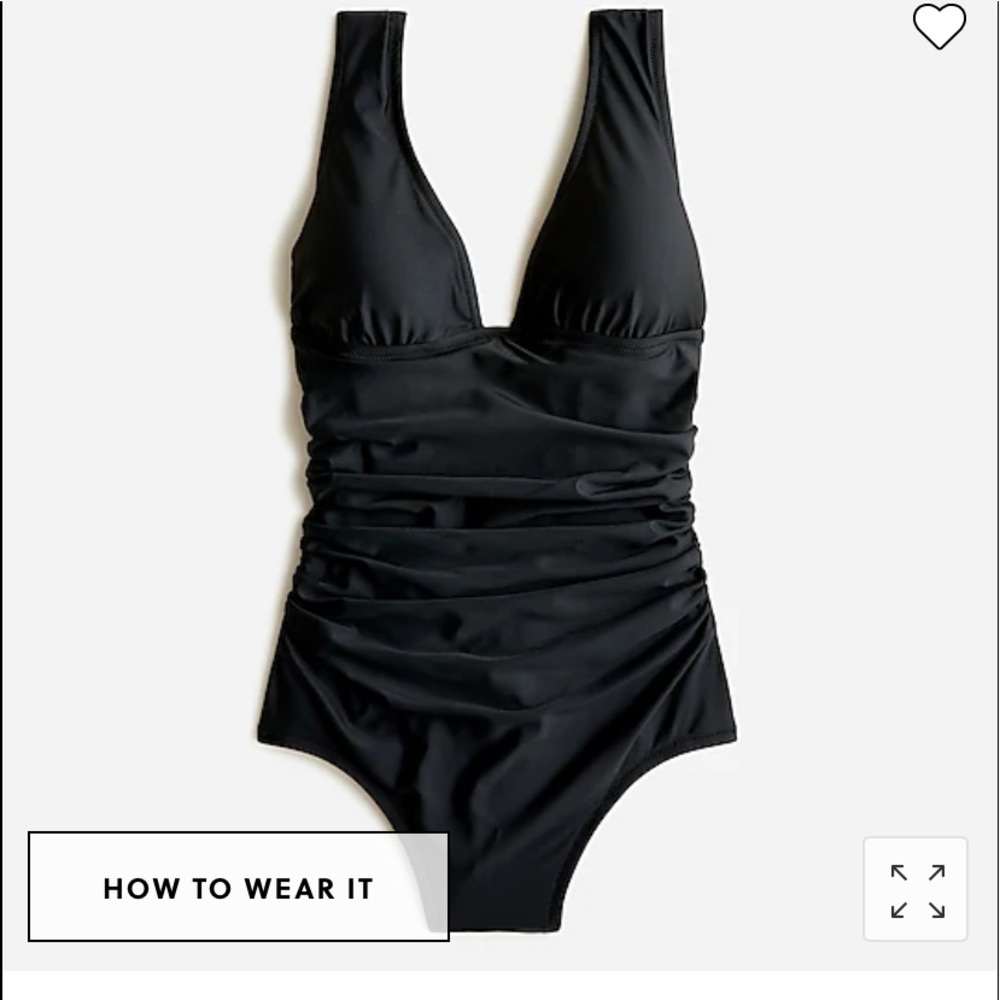 J. Crew Long-Torso V Neck One-Piece Black